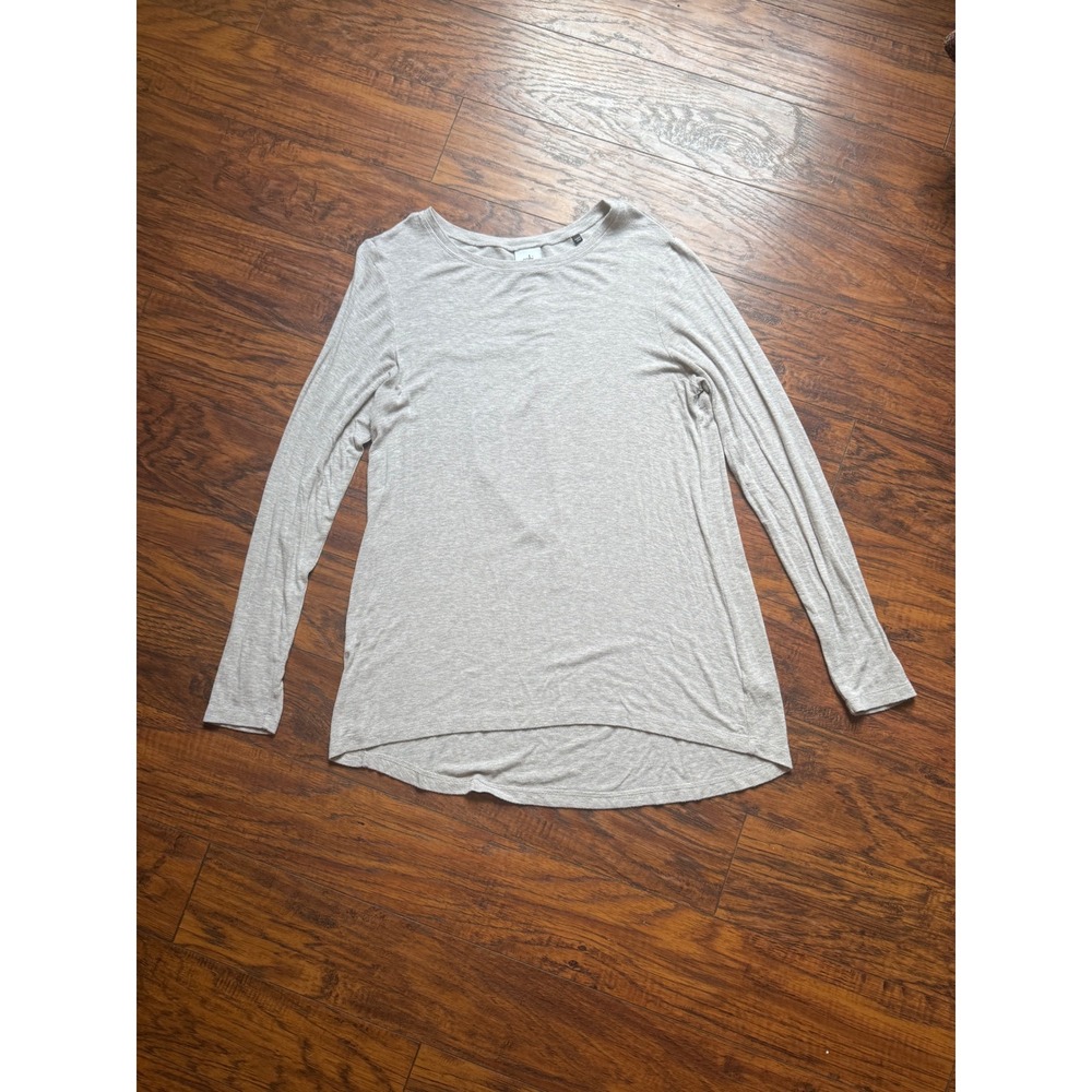 Cabi Heather Grey Long Sleeve High Low Tunic Top with Back Detail Womens Medium